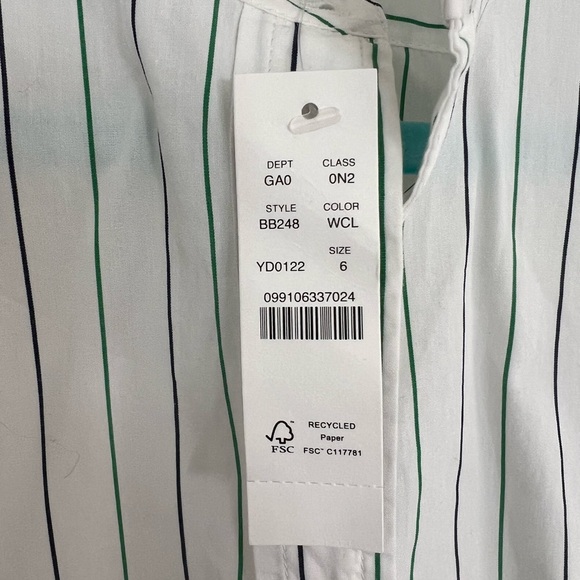 J. Crew tunic poplin pop-over striped shirt. NWT. - Picture 2 of 6